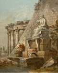 Clerisseau Charles-Louis Architectural Fantasy with the statue of Terpsichore - Hermitage